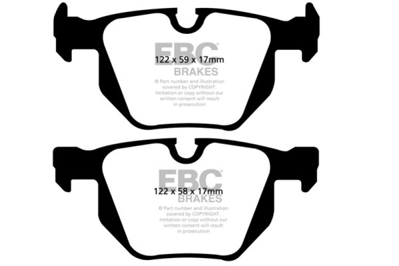 EBC 04-10 BMW 525i 3.0 (E60) Manual Greenstuff Rear Brake Pads thumbnail 4