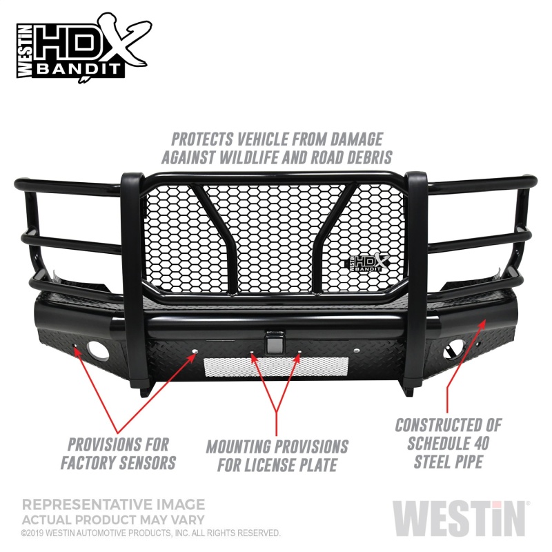 Westin/HDX Bandit 19-20 Chevrolet Silverado 1500 Front Bumper - Black thumbnail 2