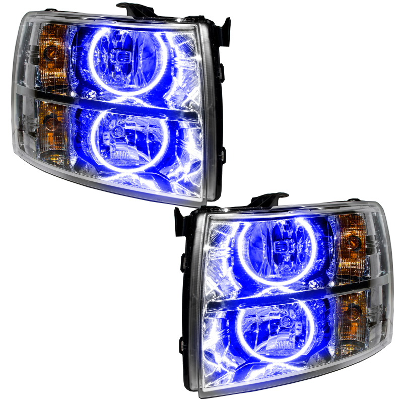 Oracle Lighting 07-13 Chevrolet Silverado Pre-Assembled LED Halo Headlights - Blue