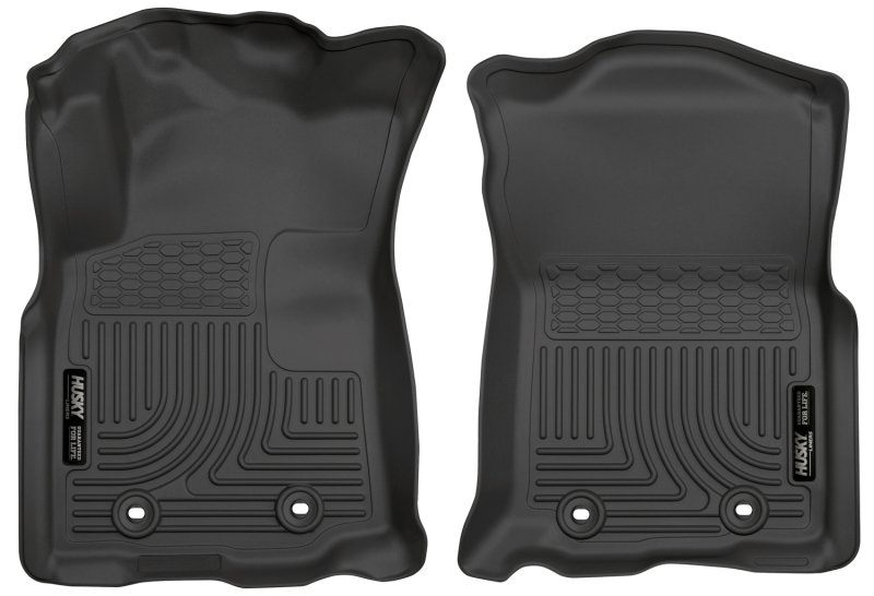 Husky Liners 2018 Toyota Tacoma Double Cab w/ Standard Trans WeatherBeater Black Front Floor Liners thumbnail 2