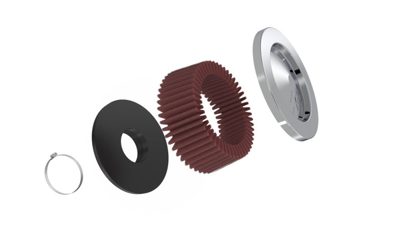 K&N Universal Round Clamp-On Air Filter 2in. Flange / 5-3/8in. OD / 2in. Height thumbnail 6