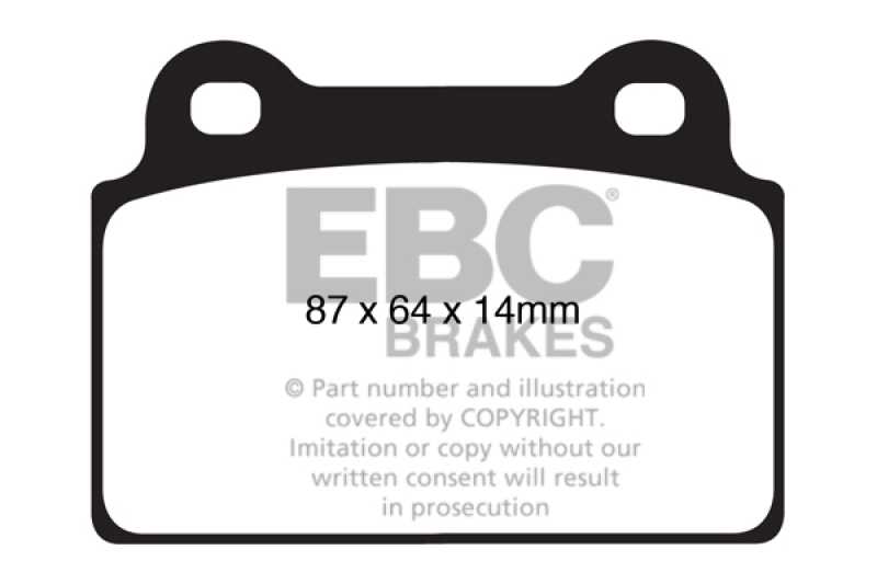 EBC 08-16 Mitsubishi Lancer Evo 10 2.0 Turbo (1 piece rotor) Redstuff Rear Brake Pads thumbnail 4