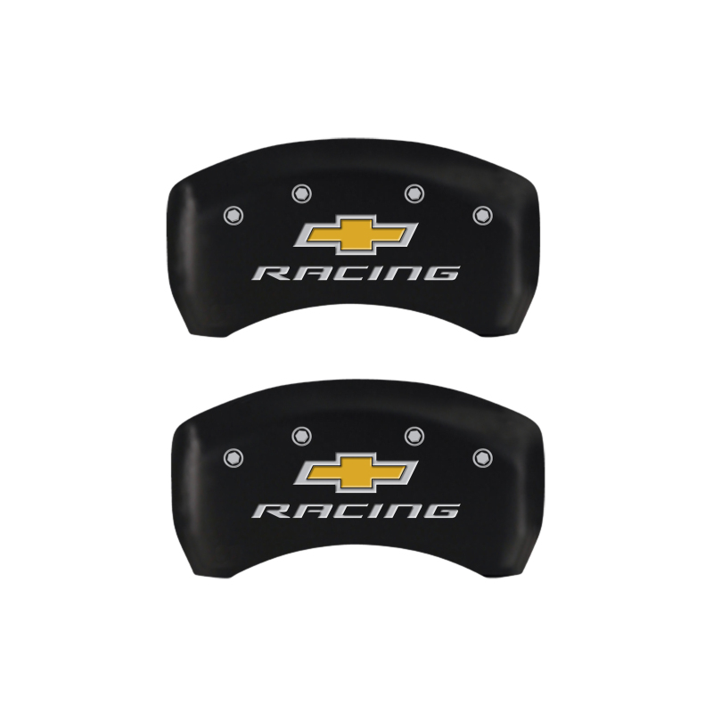 MGP 4 Caliper Covers Engraved Front & Rear Chevy racing Red finish silver ch thumbnail 7