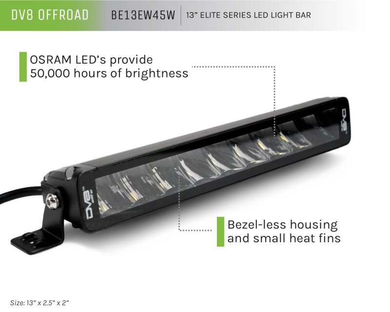 DV8 Offroad Elite Series 13in Light Bar 45W Flood/Spot LED thumbnail 3