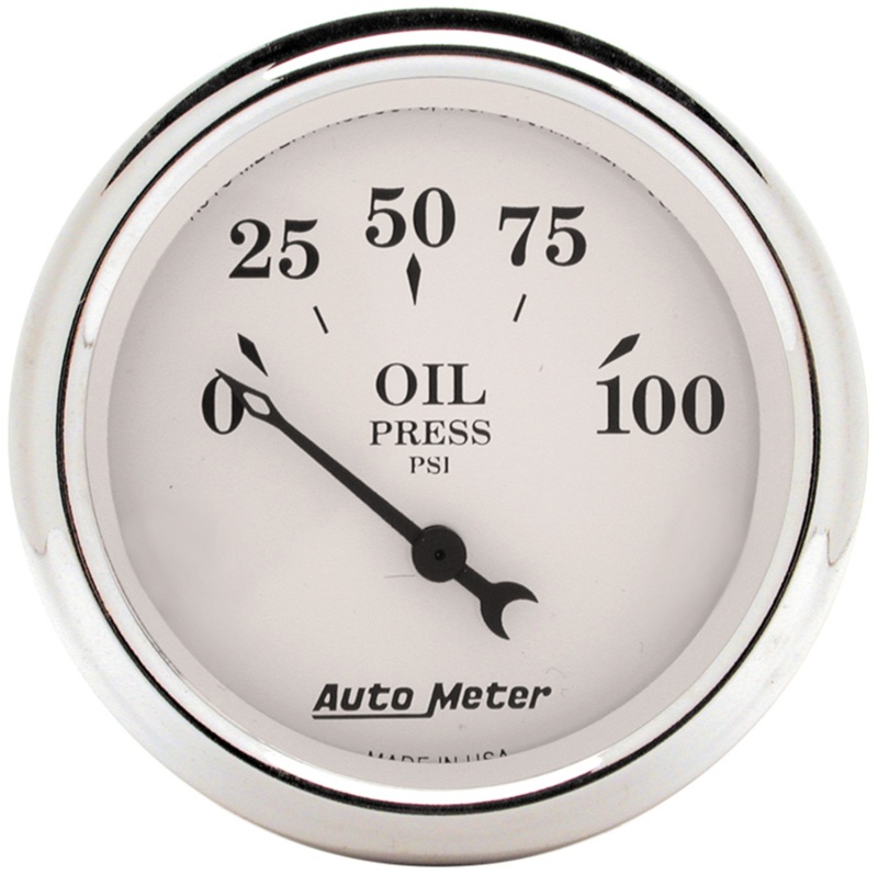 Auto Meter 2-1/16in 100PSI Electronic Oil Pressure Old Tyme White Gauge thumbnail 5