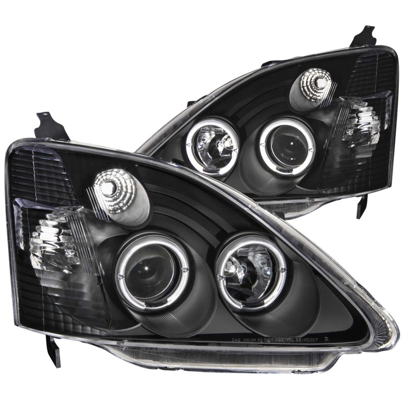 ANZO 2002-2004 Honda Civic Projector Headlights w/ Halo Black thumbnail 5