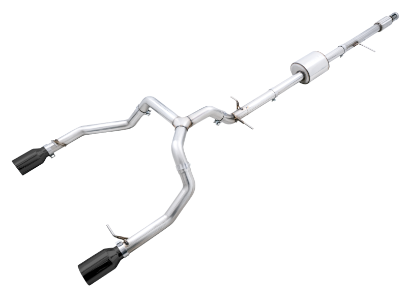AWE Tuning 4th Gen GM 1500 5.3L 0FG Cat-Back Dual Side Exit (Flat Bumper) - Diamond Tips thumbnail 2