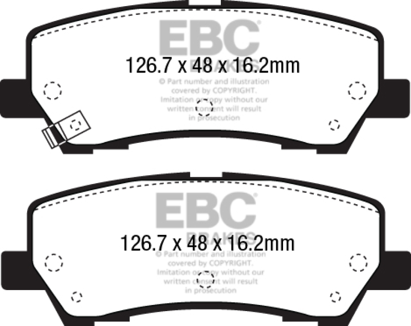 EBC 15+ Ford Mustang 2.3 Turbo Performance Pkg Yellowstuff Rear Brake Pads thumbnail 5