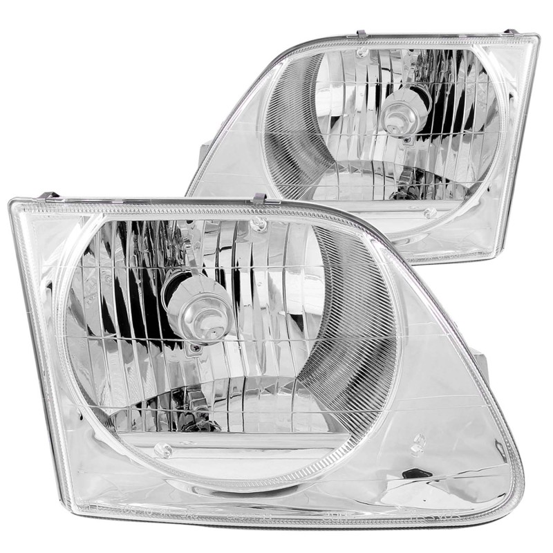 ANZO 1997-2003 Ford F-150 Crystal Headlights Chrome thumbnail 3