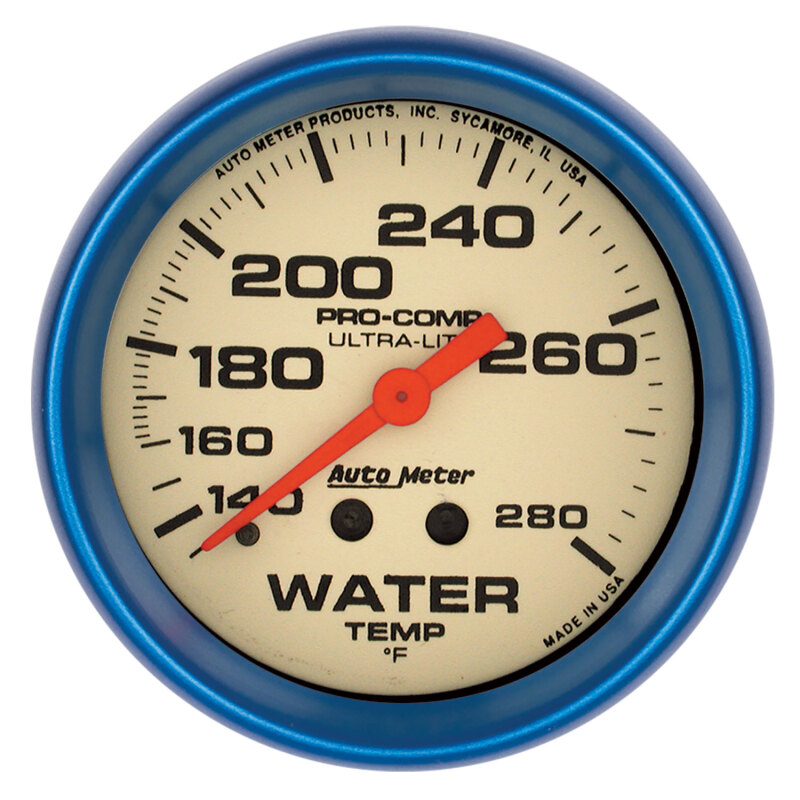 Autometer Ultra-Nite 66.7mm 140-280 Deg F Mechanical Water Temp Gauge