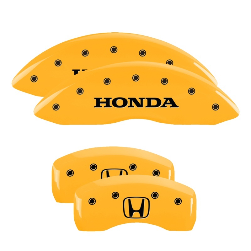 MGP 4 Caliper Covers Engraved Front Honda Rear H Logo Yellow Finish Black Char 2009 Honda Ridgeline thumbnail 6