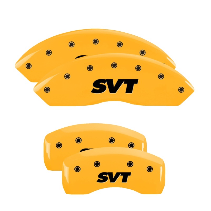 MGP 4 Caliper Covers Engraved Front & Rear MGP Yellow Finish Black Char 2004 Ford Mustang thumbnail 5