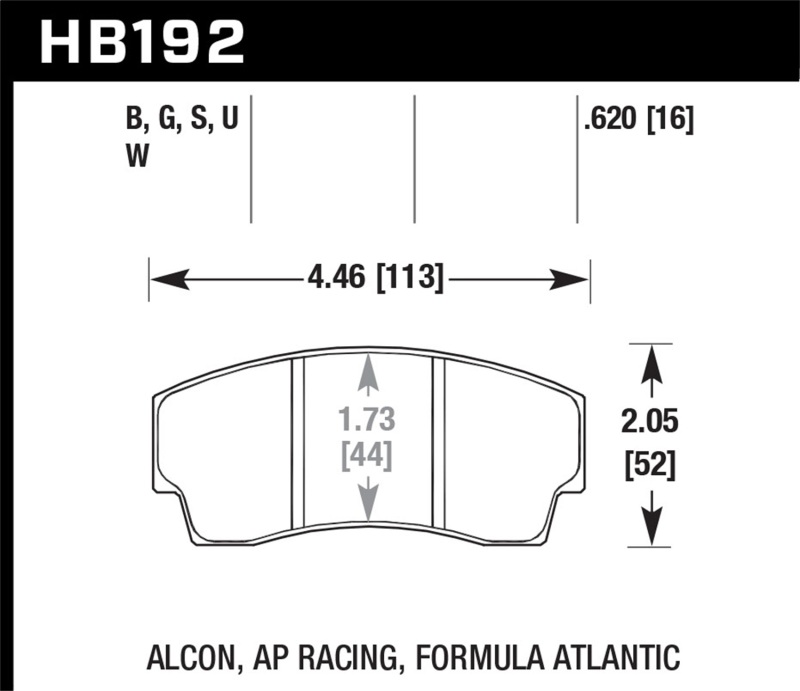 Hawk AP Racing CP4567 / CP5040-10/11/12/13S4 / CP5100 / CP5108 / CP6760 DTC-70 Race Brake Pads thumbnail 5