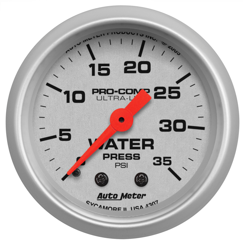 Autometer Ultra-Lite 52mm 35 PSI Mechanical Water Pressure Gauge thumbnail 2