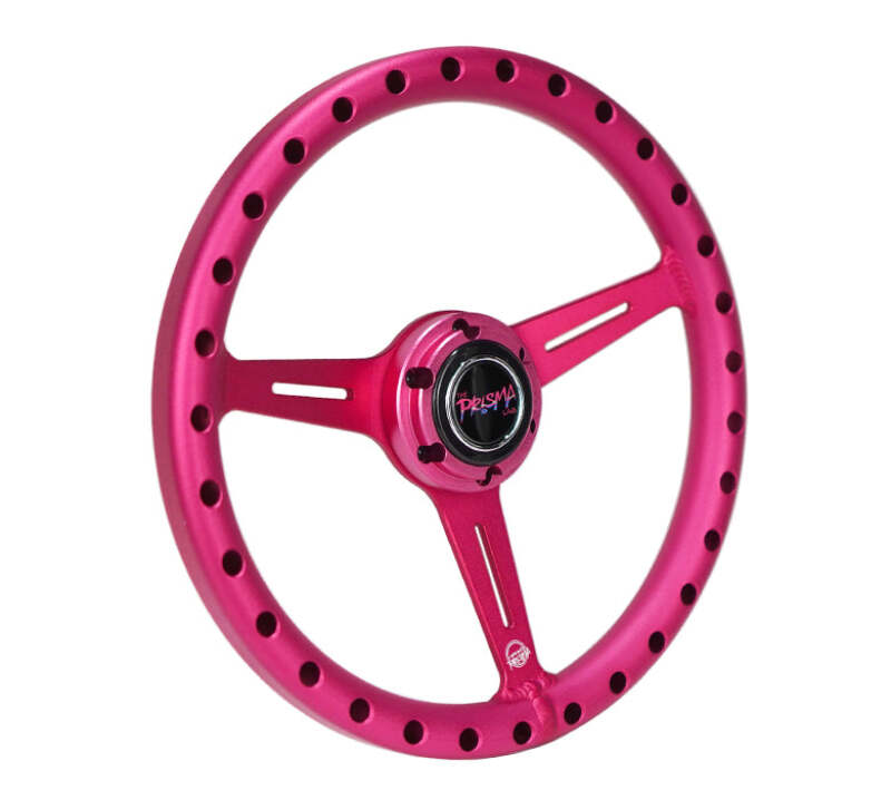 NRG Aluminum Steering Wheel 330mm - Extra Light - Ergonomic Grip - Anadized Pink thumbnail 2
