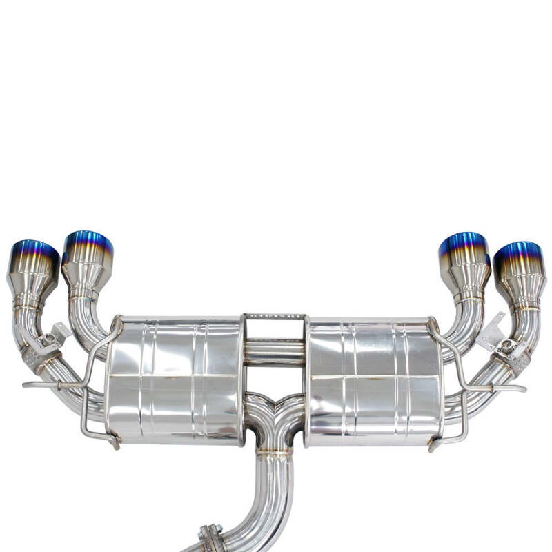 Invidia 2022+ Volkswagen Golf R MK8 76mm R400 Valved Cat Back Exhaust Rolled Titanium Tips thumbnail 2