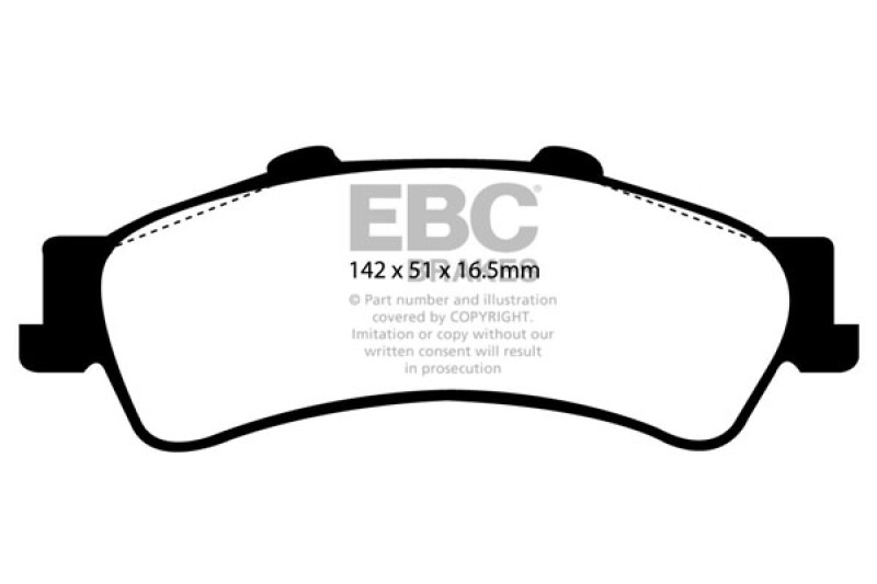 EBC 01-05 Cadillac Deville 4.6 HD Greenstuff Rear Brake Pads thumbnail 3