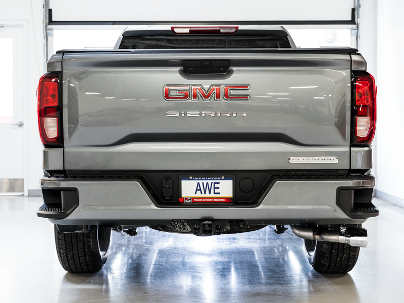 AWE Tuning 4th Gen GM 1500 5.3L 0FG Cat-Back Dual Side Exit (Flat Bumper) - Chrome Tips thumbnail 8