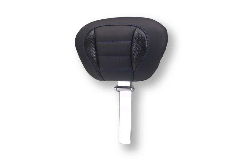 Mustang 23-26 Harley CVO Road Glide, Street Glide, Deluxe ST Driver Backrest Blk w/ Sky Blue Thread