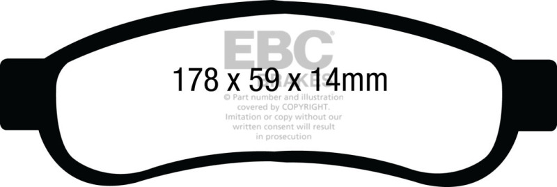 EBC 08-10 Ford F250 (inc Super Duty) 5.4 (2WD) Extra Duty Rear Brake Pads thumbnail 2