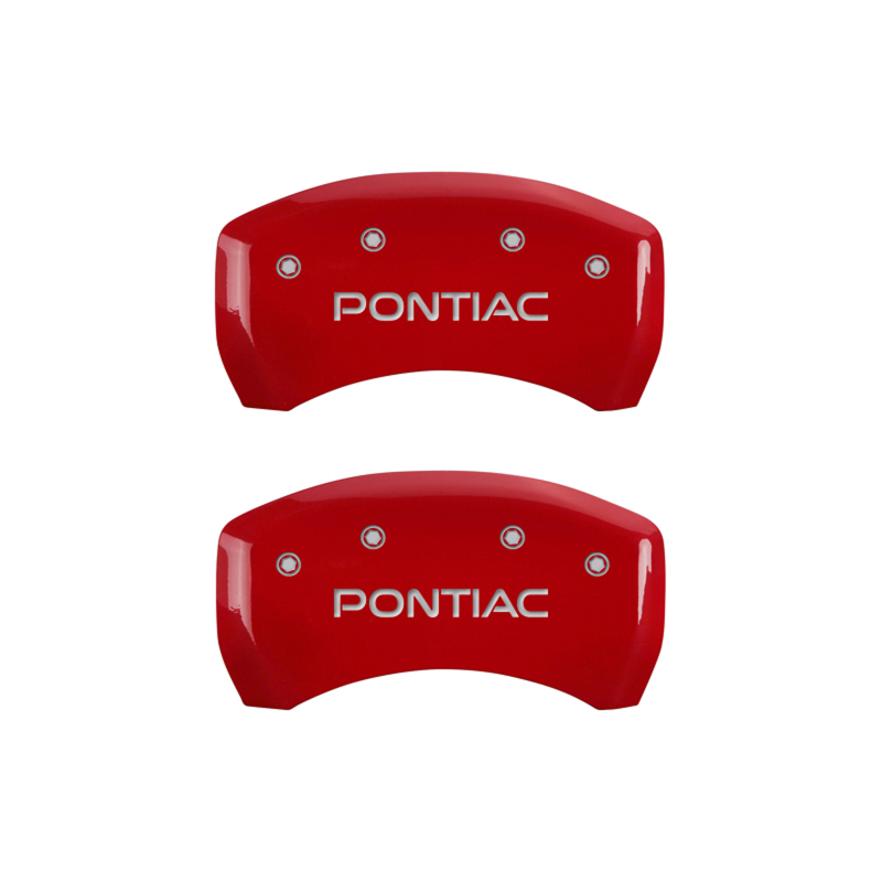 MGP 4 Caliper Covers Engraved Front & Rear Pontiac Red finish silver ch thumbnail 6