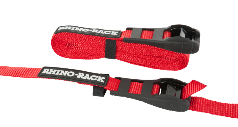 Rhino-Rack Rapid Tie Down Straps w/Buckle Protector - 4.5m/15ft - Pair - Red thumbnail 6