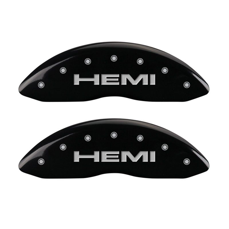 MGP 4 Caliper Covers Engraved Front & Rear Hemi Black finish silver ch thumbnail 6