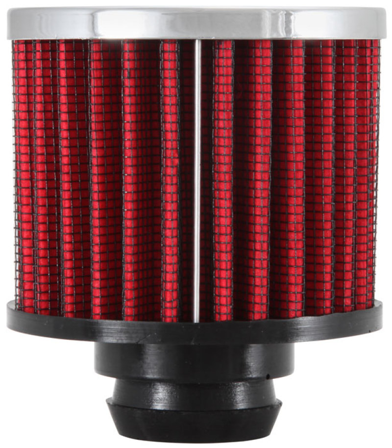 K&N Rubber Base Chrome Top Push-In Crankcase Vent Filter 3in OD x 2-1/2in H. thumbnail 7