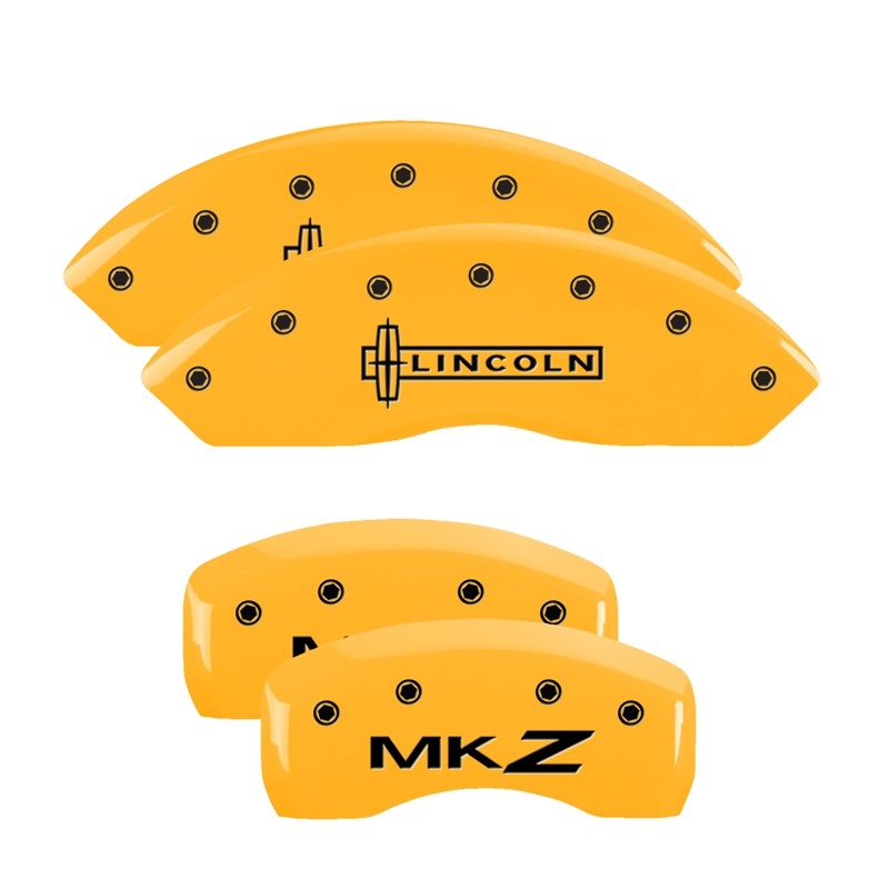 MGP 4 Caliper Covers Engraved Front Lincoln Rear MKZ Yellow Finish Black Char 2011 Lincoln MKZ thumbnail 6