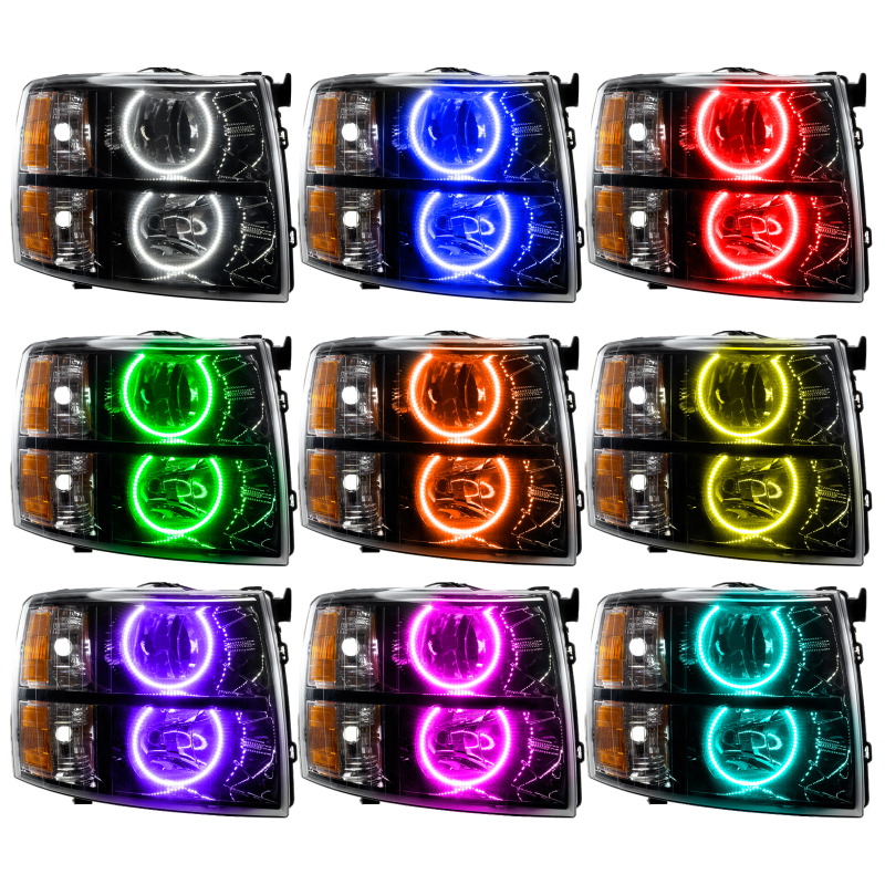 Oracle 07-13 Chevrolet Silverado SMD HL - Black - Round Style - ColorSHIFT thumbnail 4