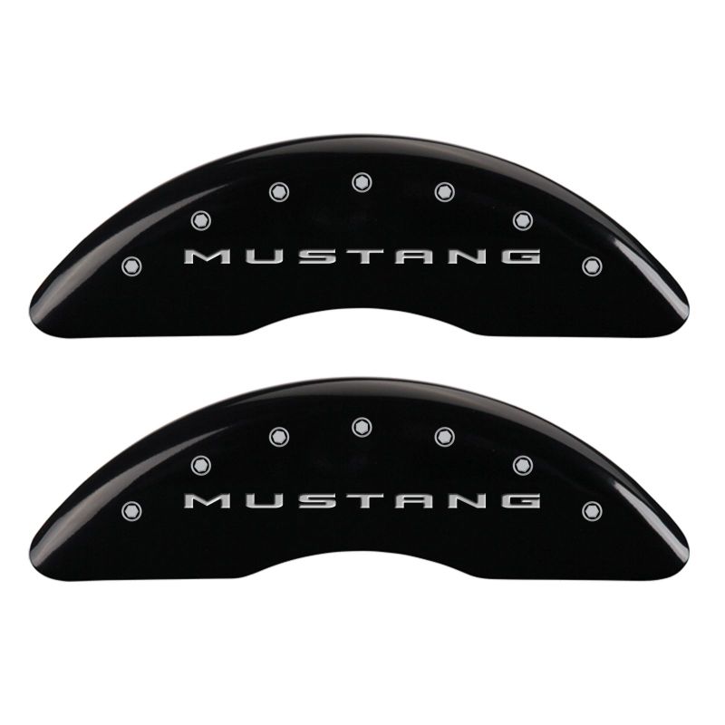 MGP 4 Caliper Covers Engraved Front 2015/Mustang Engraved Rear 2015/Bar & Pony Black fnsh silver ch thumbnail 7