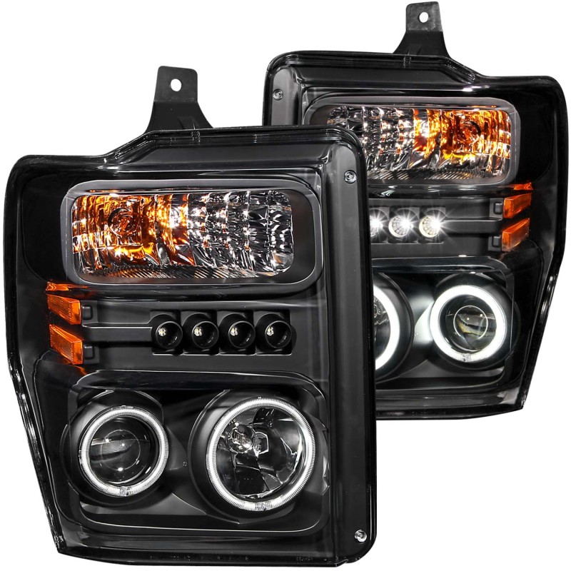 ANZO 2008-2010 Ford F-250 Projector Headlights w/ Halo Black (CCFL) thumbnail 4