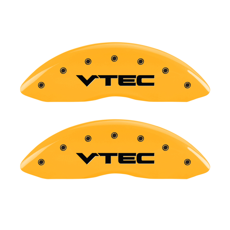 MGP 4 Caliper Covers Engraved Front & Rear Vtech Yellow Finish Black Char 2009 Honda Ridgeline thumbnail 5