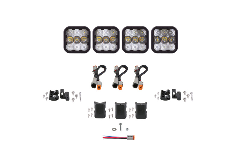 Diode Dynamics SS5 Pro Universal CrossLink 4-Pod Lightbar - White Combo