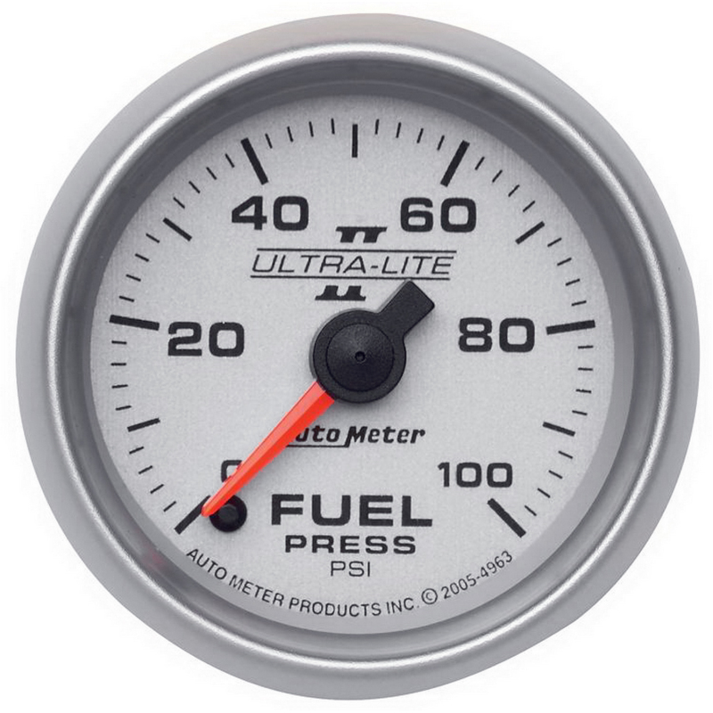 Autometer Ultra-Lite II 52mm 0-100 PSI Full Sweep Electronic Fuel Pressure Gauge thumbnail 3