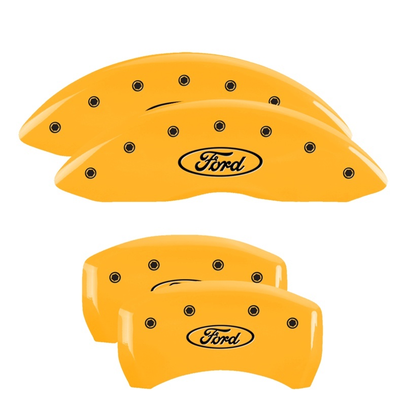 MGP 4 Caliper Covers Engraved Front Mustang Rear Pony Yellow Finish Black Char 1997 Ford Mustang thumbnail 8