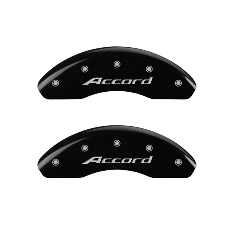 MGP 4 Caliper Covers Engraved Front Accord Engraved Rear Accord Black finish silver ch thumbnail 6