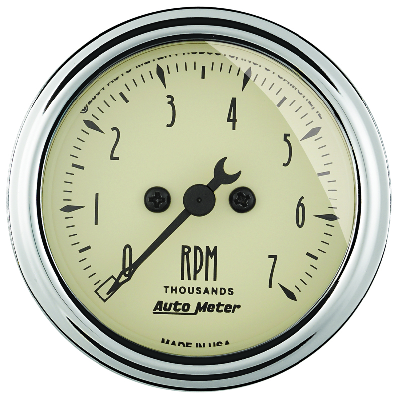Autometer 2-1/16in Antique Beige In-Dash 7K RPM Tachometer Gauge thumbnail 2