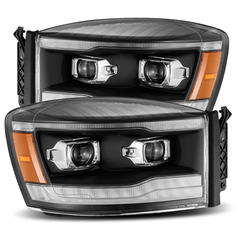 AlphaRex 06-08 Dodge Ram 1500HD PRO-Series Projector Headlights Plank Style Black w/Seq Signal/DRL thumbnail 2