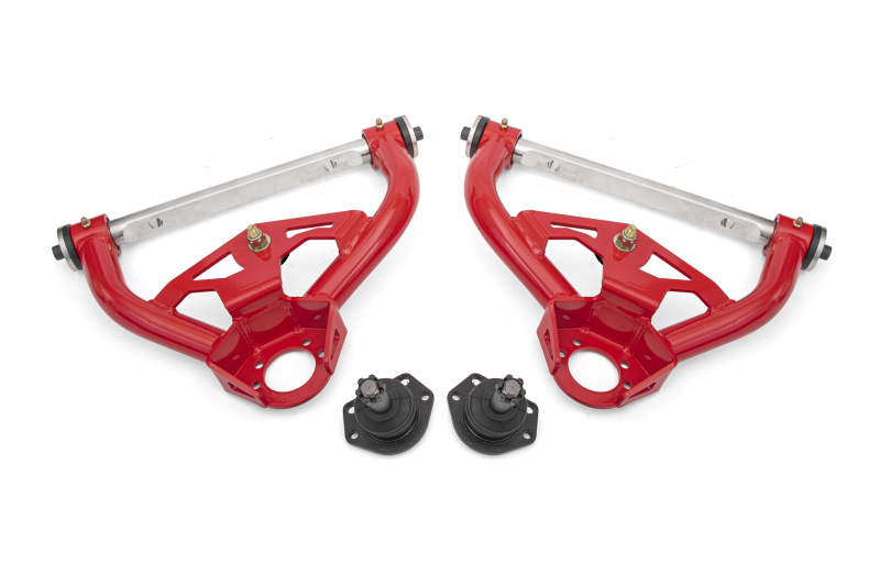 BMR 78-87 GM G-Body Non-Adjustable Upper A-Arms Delrin 0.5in Tall Ball Joint - Red