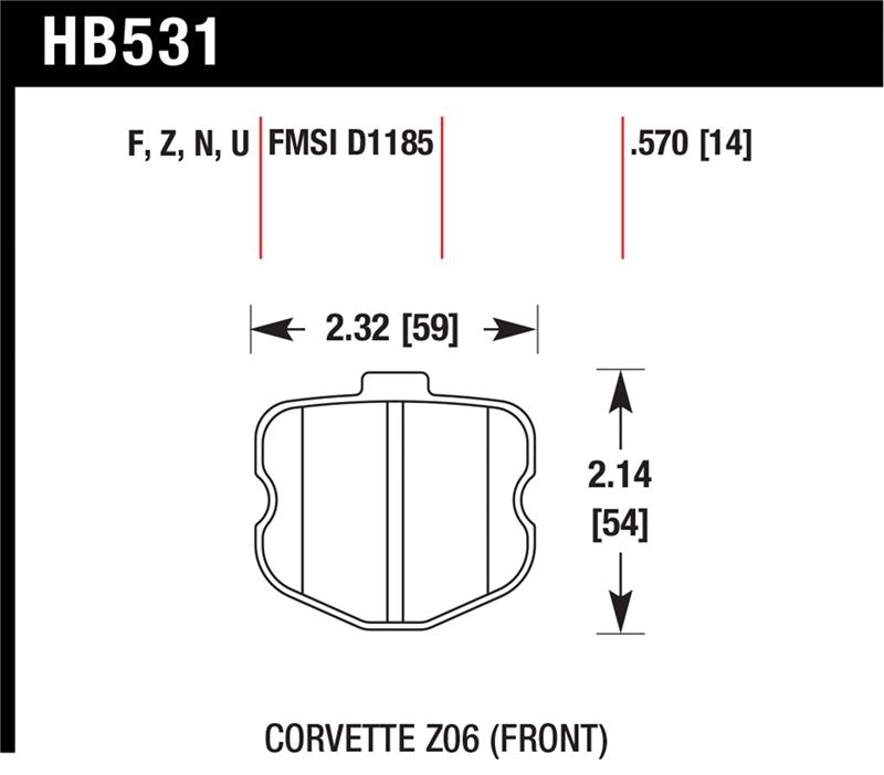Hawk 06-10 Chevy Corvette (OEM Pad Design) Front HP+ Sreet Brake Pads