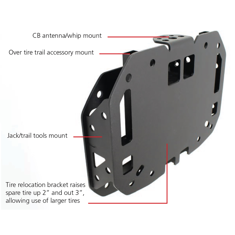 Go Rhino 18-20 Jeep Wrangler JL/JLU Rockline Spare Tire Relocation thumbnail 9