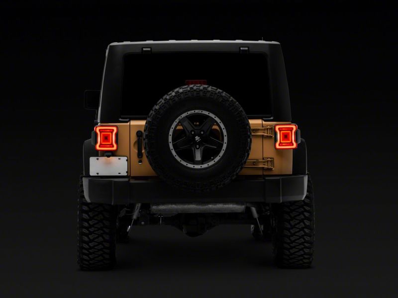 Raxiom 07-18 Jeep Wrangler JK Axial Series JL Style LED Tail Lights- Black Housing- Red Lens thumbnail 2