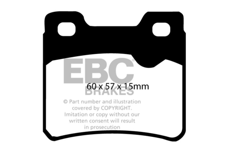 EBC 94-96 Saab 900 2.0 Turbo Yellowstuff Rear Brake Pads thumbnail 6
