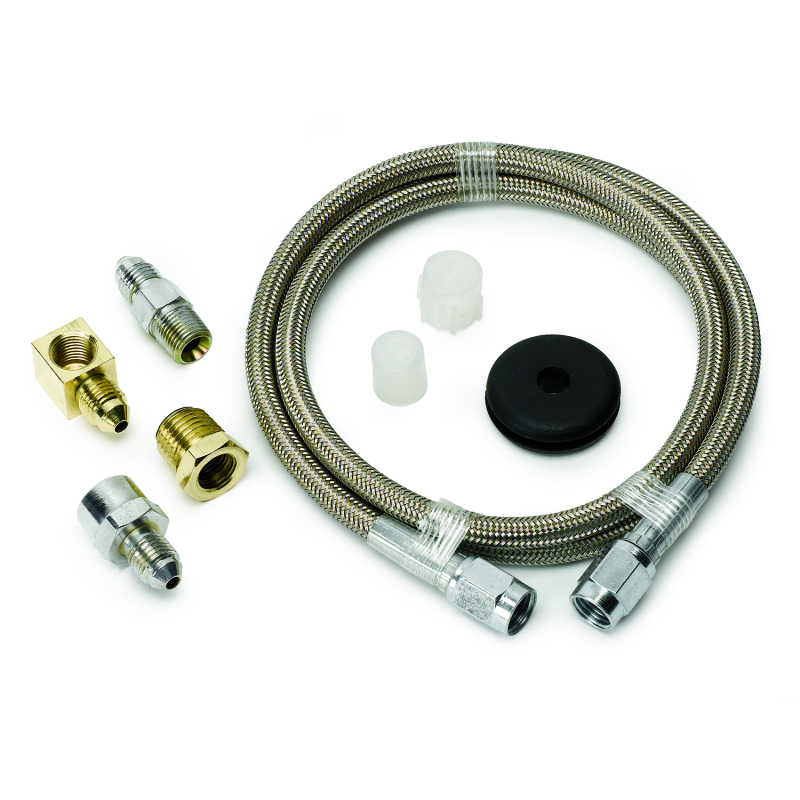 AutoMeter Line Braided Stainless Steel No.3 Dia. 3ft. Length -3AN And 1/8in. NPT Female Fittings