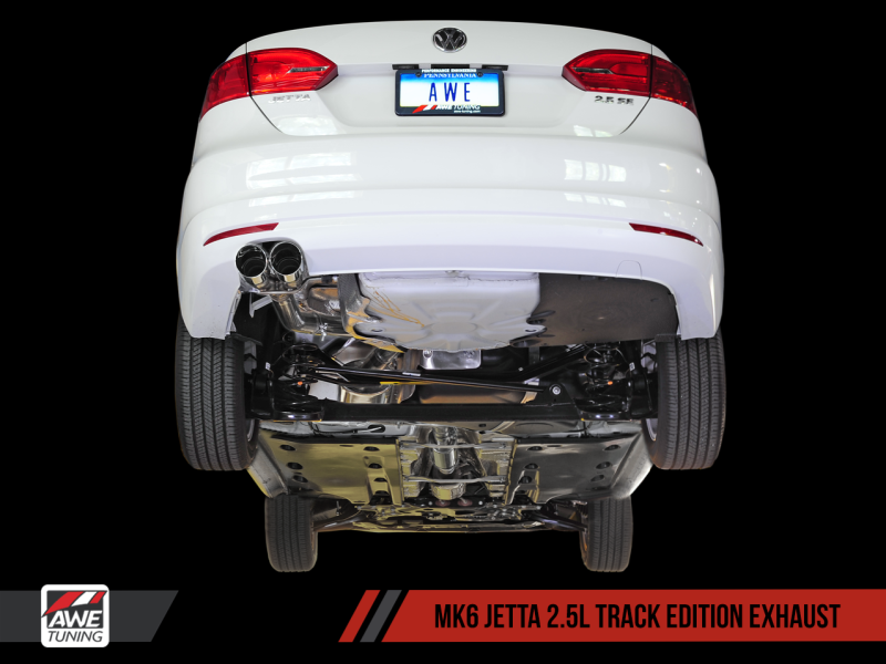 AWE Tuning Mk6 Jetta 2.5L Track Edition Exhaust - Diamond Black Tips thumbnail 2