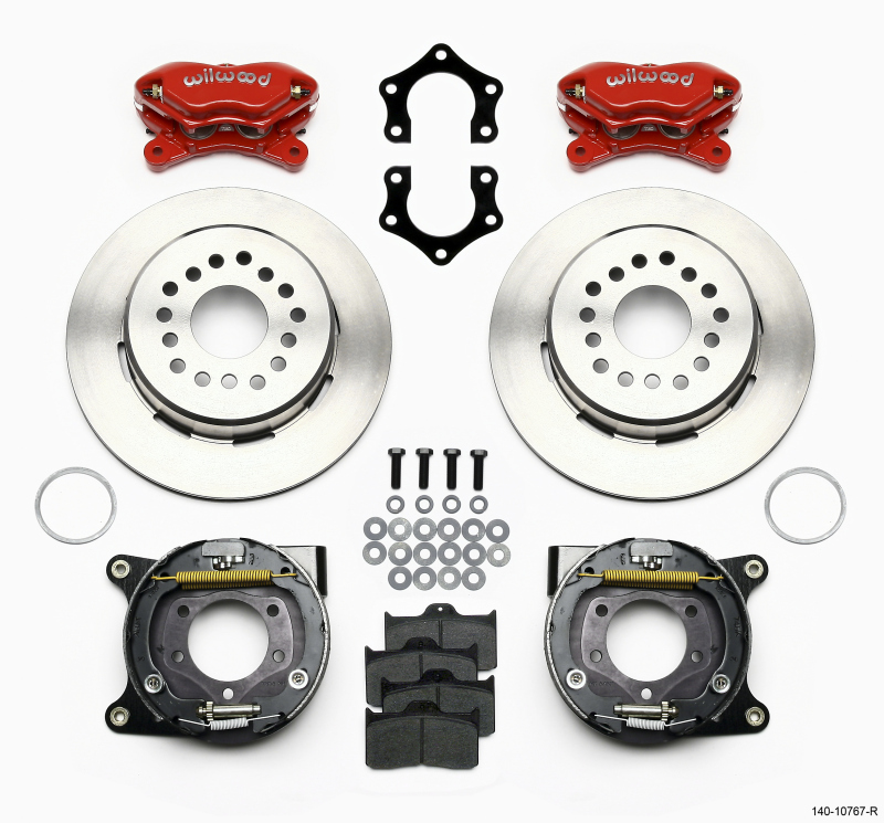 Wilwood Forged Dynalite P/S Park Brake Kit Red Mopar/Dana 2.50in Off w/Snap Ring Bearing
