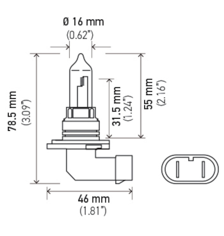 Hella 9005/HB3 12V 100W P20d T4 Halogen Bulb thumbnail 8