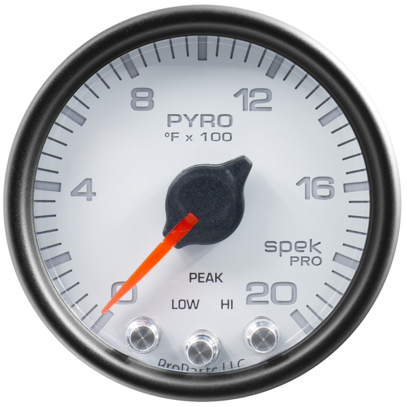 Autometer Spek-Pro Gauge Pyro. (Egt) 2 1/16in 2000f Stepper Motor W/Peak & Warn Wht/Blk thumbnail 7
