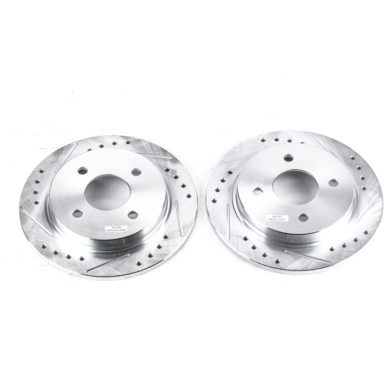 Power Stop 14-19 Ford Fiesta Rear Evolution Drilled & Slotted Rotors - Pair thumbnail 2